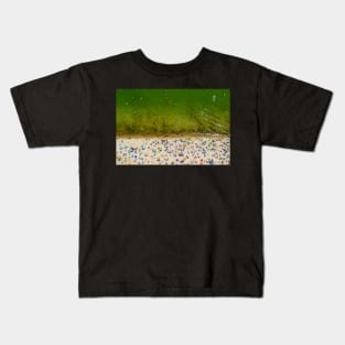 Crowded beach during summertime top down aerial view Kids T-Shirt